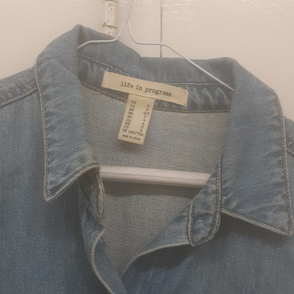 Life in progress Blue Denim Jean Short Romper sz S - Picture 7 of 12